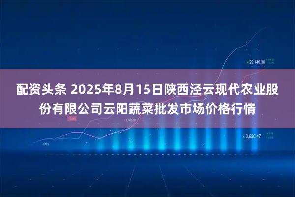 配资头条 2025年8月15日陕西泾云现代农业股份有限公司云阳蔬菜批发市场价格行情